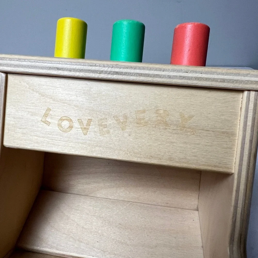 Lovevery Wooden Peg Drop Box Toddler Multicolor Montessori Toy Development